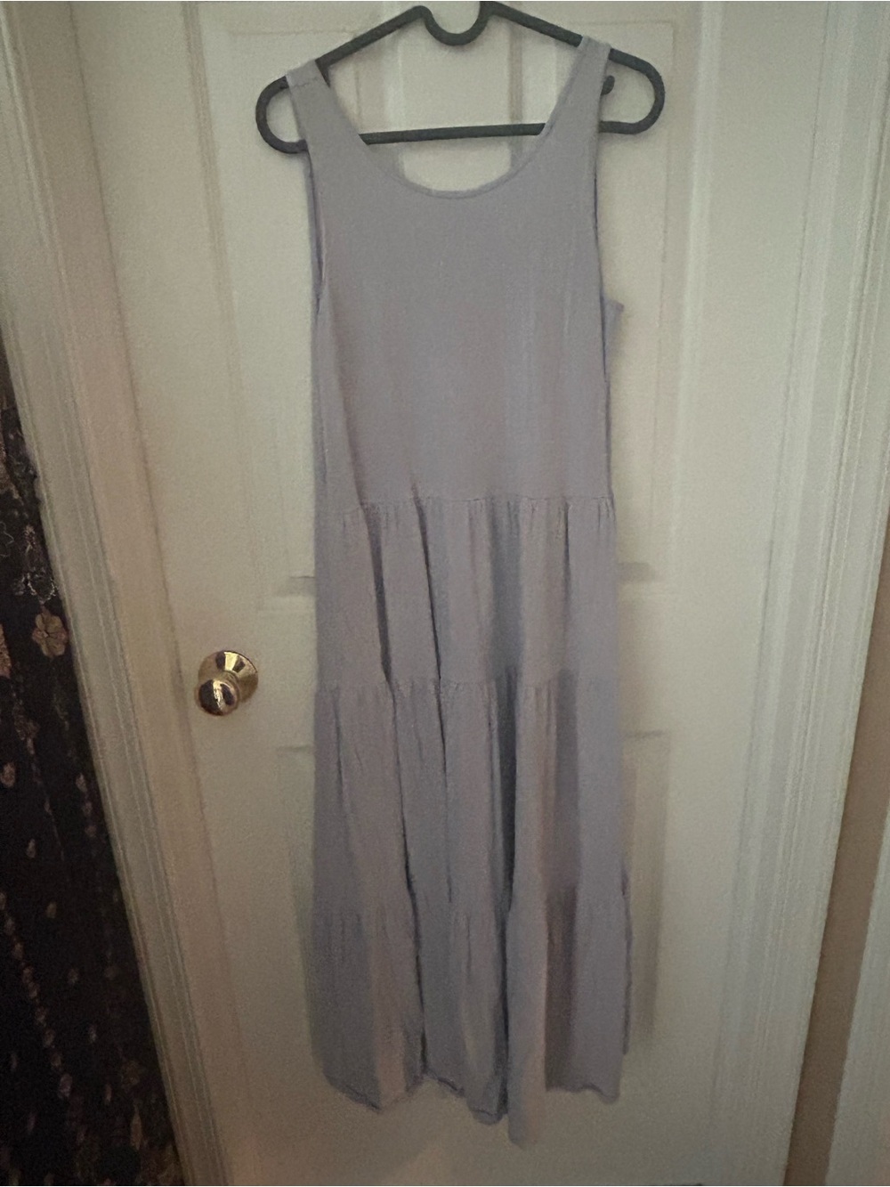 J. Crew Periwinkle Blue Sleeveless Tiered Maxi Dress